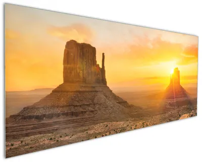 Produktbild von Wallario Küchenrückwand aus Glas, Größe: 125 x 50 cm, Motiv: Monument bei Sonnenuntergang | Spritzschutz | abwischbar | pflegeleicht | in