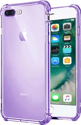 Produktbild von Smartphonica iPhone 7/8 Plus transparente  stoßfeste Silikonhülle mit Bumper - Lila