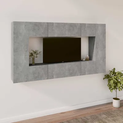 Produktbild von Möbel 8-tlg. TV-Schrank-Set Betongrau Holzwerkstoff - TV-Schränke 3114289