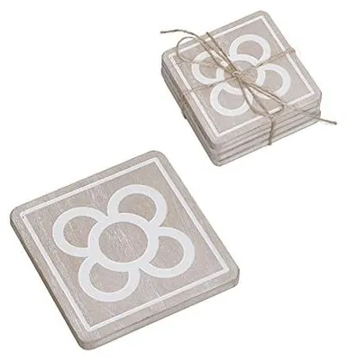 4er-Set Untersetzer Panot natur, Kunststoff, quadratisch, 10 x 10 cm
