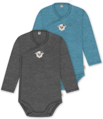Produktbild von normani 2er Pack  Baby-Body Langarm Wickelbody