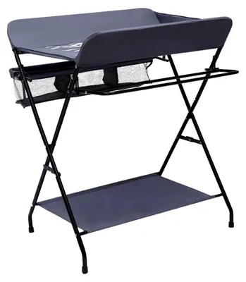 Produktbild von Klappbarer Wickeltisch, Baby Wickelkombi - klappbare Wickelkommode, Wickeltisch mit Sicherheitsgurt und Ablagefächern, Platzsparend & Stabil