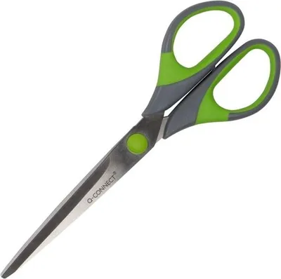 Image de Q-CONNECT KF00753 Ciseaux Soft Grip 17,5 cm gris/vert