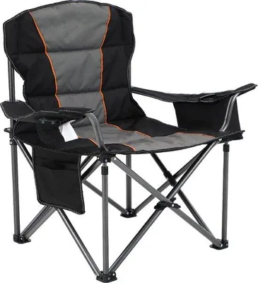 Image de Chaise de camping Famanu, grande taille - Pliable et portable, avec compartiment isotherme et porte-gobelet