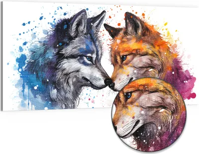 Produktbild von DEQORI Hybrid Leinwand Bild 100x50 cm 'Symmetrie der Wildnis' Wandbild Glas flach modern