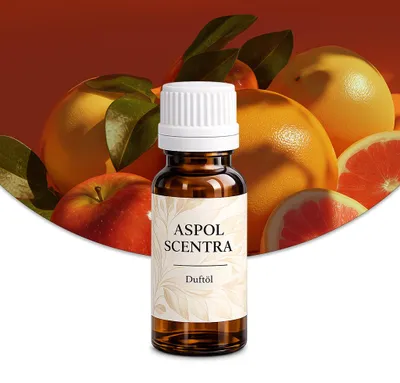 Produktbild von Aspol Scentra Zitrus-Apfel UFIREADY Duftöl für Kerzen 20 ml, KI-generiertes Bild