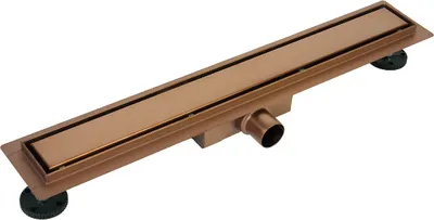 Produktbild von BADLAND Duschrinnen Edelstahl DUPLEX NEXT 80 cm in Kupfer, Abfluss Befliesbar 2in1 | Komplettset Bodenablauf