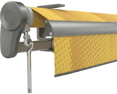 Produktbild von Soluna Gelenkarmmarkise Trend 5x2 Stoff Dessin J200 Gestell DB703 dunkelgrau Antrieb Links inkl. Handkurbel