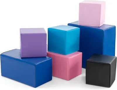 Imagen del producto de Silecomplaza, 7 piezas, bloques de espuma, bloques suaves para niños, bloques gigantes de colores, bloques de construcción blandos para escalar, set de bloques para bebés y niños a partir de 1 año