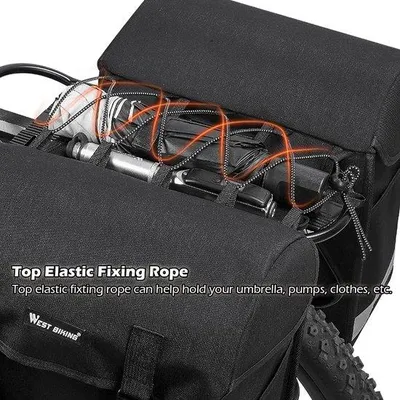 Productafbeelding van Famanu fietstas, dubbel, waterafstotend - zwart - 15 liter + 15 liter