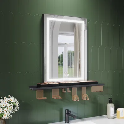 Immagine prodotto di Specchio da bagno SONNI 50 x 70 cm, tricolore, dimmerabile, RA90, antiappannamento, con mensola multifunzionale
