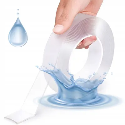 Produktbild von Rosfix Nano-Doppelseitiges Klebeband – 1mm Dicke, 5m Länge, 50mm Breite | Wiederverwendbar, transparent, wasserdicht u.a.