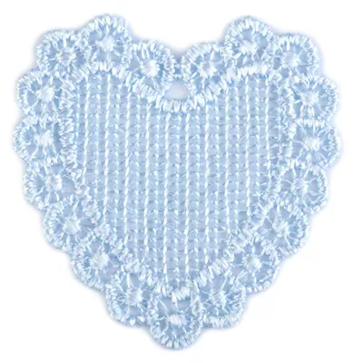 Produktbild von 2 Aufnäher, Applikationen Spitze Herz, 5x5cm blau