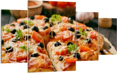 Produktbild von Bild auf Leinwand - Leinwandbild - Pizza Käse Tomaten - 160x90cm - Wand Bild - Wanddeko - Leinwanddruck - Bilder - Kunstdruck - Wanddekoration - Leinwand bilder - Wandkunst - DL160x90-3907