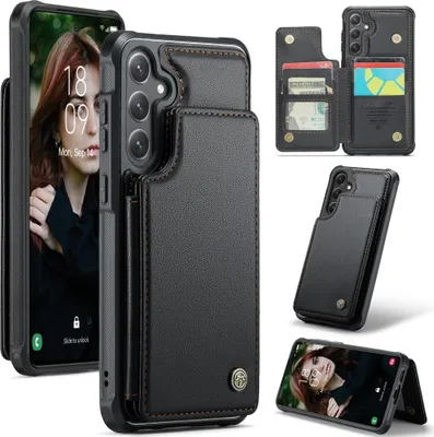 Produktbild von Samsung Galaxy S25 Plus Hülle - CaseMe C22 Back Cover mit Kartenfach - Schwarz