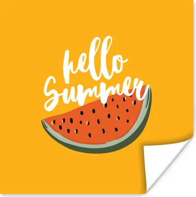 Produktbild von MuchoWow® Poster Sommer - Wassermelone - Gelb 100x100 cm - Babyzimmer