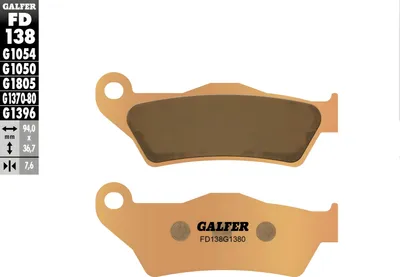Produktbild von Bremsbeläge Galfer FD138G1380 Sinter-Metall SCOOTER hinten für CF Moto CL-X X ADV MT Sport Touring, Ducati Desert DesertX MBK Kilibre Yamaha VP Versity