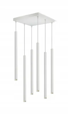 Produktbild von FKL DESIGN Home Deco Deckenlampe Deckenleuchte 6-flammig G9 Metall Lampenshirm Lampe aus Serie N853 (Weiß, AZ6)