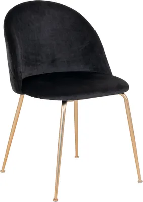 Obrázok produktu pre House Collection Zamatová jedálenská stolička Stina Gold Black