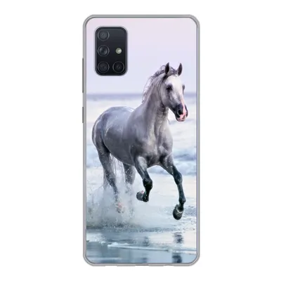 Produktbild von MuchoWow® Handyhülle Schutzhülle Hülle für Samsung Galaxy A71 Pferd - Meer - Pastell Silikon Softcase Handy Hülle - Kartenbesitzer