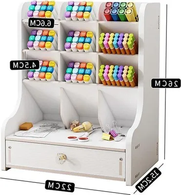 Produktbild von Famanu Büro Organizer mit Schublade - Multifunktionale Aufbewahrungsbox in Weiß