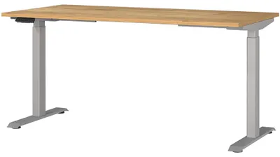 Produktbild von Schreibtisch 160cm, elektrisch höhenverstellbar, Eiche/silber, JESOLO-01