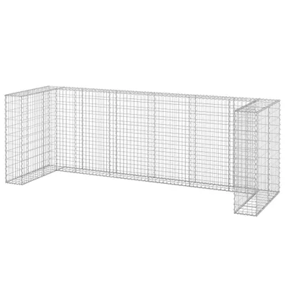 Zdjęcie produktu dla Gabionowa osłona do koszy na śmieci, stal, 325x100x110 cm