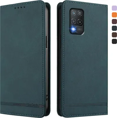 Produktbild von Hülle für Realme 8 5G, Retro Kunstleder Ständer Klapphülle mit Kartenfächer und Magnetische Grün