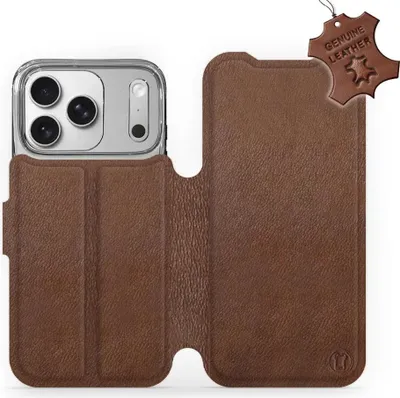 Produktbild von Echtleder Handyhülle für iPhone 17 Pro, Mobiwear Leather, Braun