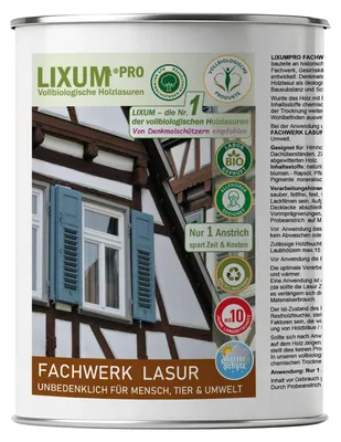 Produktbild von LIXUM PRO Biologische & Natürliche Fachwerk Holzlasur