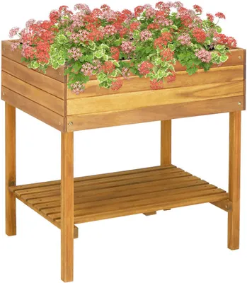 Image de The Living Store seau haut 78,5 x 58,5 x 78,5 cm bois massif acacia