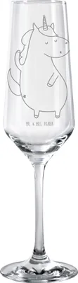 Produktbild von Mr. & Mrs. Panda Sektglas Einhorn Mann - Transparent - Geschenk, Unicorn, Champagnerglas, Beste, Trinkglas, Sektflöte, mit Gravur, BFF, Einhörner, Familie, Glas
