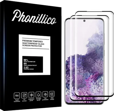 Produktbild von Hartglas für Samsung Galaxy S20 [2 Stück] Displayschutzfolie Screen Protector mit schwarzem Rand Film Anti-Kratzer Glas Resistant Phonillico®