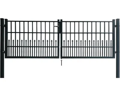 Produktbild von Doppeltor floraworld Bremen Aluminium 300 x 103 cm inkl. Torpfosten 7,6 x 7,6 cm zum Einbetonieren anthrazit