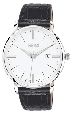 Produktbild von Dugena Herrenuhr 7000166 Festa, Quarz, weißes Zifferblatt, Edelstahl, Leder