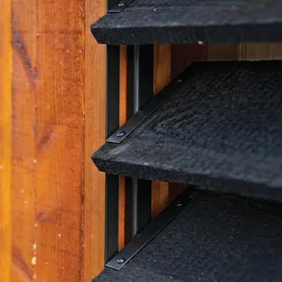 Produktbild von Flex Fence Edelstahlschienen drehbare Lamellen Schwarz 165 cm - Pro Set 2 Stück