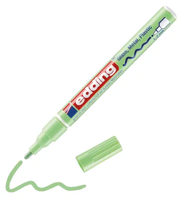 Produktbild von Edding 751, Grün, Pastell, Pinselspitze, Grün, Aluminium, Fein, 1 mm