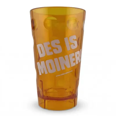 DES IS MOINER! Dubbebecher 0,5 Liter (Orange) aus Plastik - Pfälzer Dubbeglas