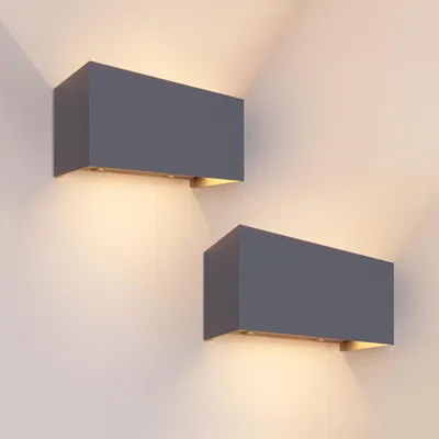 Produktbild von Ledvion 2er Set LED Wandlampe Anthrazit 9,5W Up Down IP54