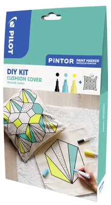 Produktbild von PILOT PINTOR Kreativmarker + Kissenbezug, Schwarz, Pastellgelb, Pastellgrün