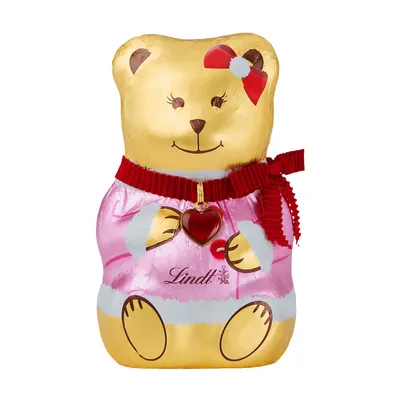 Zdjęcie produktu dla Złoty Miś TEDDY (chłopiec i dziewczynka) w płaszczu, mleczna czekolada 100 g