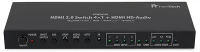 Produktbild von FeinTech VSW04202 HDMI Switch 4 In 1 Out 4K 60Hz - Audio Extractor mit HDMI Audi