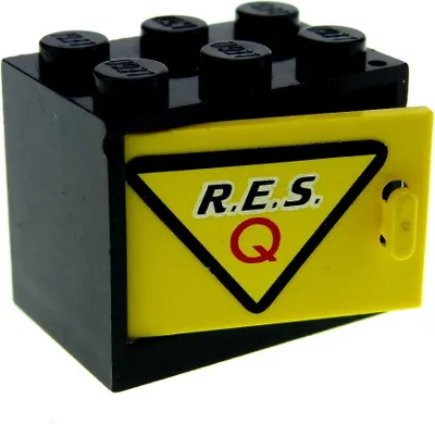 Produktbild von 1x Lego Schrank Gehäuse 2x3x2 schwarz Tür Kiste Box R.E.S. 4533pb002L 4532a