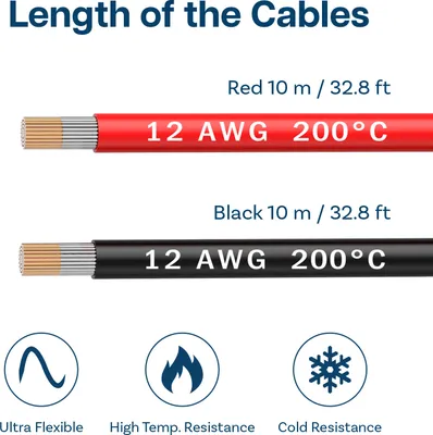 Produktbild von 12 AWG Silikon Elektronik Kabel - 12 Gauge (3,31mm²) Verzinnte Kupferkabel - 10m
