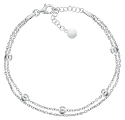 Immagine prodotto di Bracciale doppio in argento con perle BRC107W
