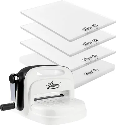 Embossing- und Stanzmaschine, inkl. 4 Kunststoffplatten, für Papier bis 14,5 cm