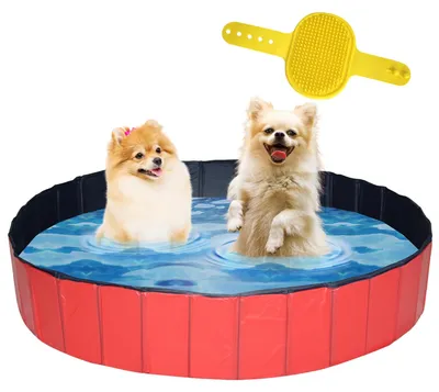 Imagen del producto de Lendo Online Dog Pool Ø160 cm plegable de PVC rojo