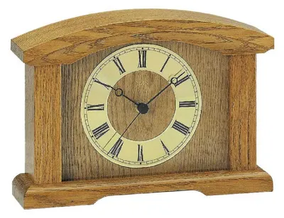 Immagine prodotto di AMS 5138/4 Orologio da tavolo orologio da caminetto radiocontrollato in legno massiccio di quercia con vetro orologio da tavolo radiocontrollato