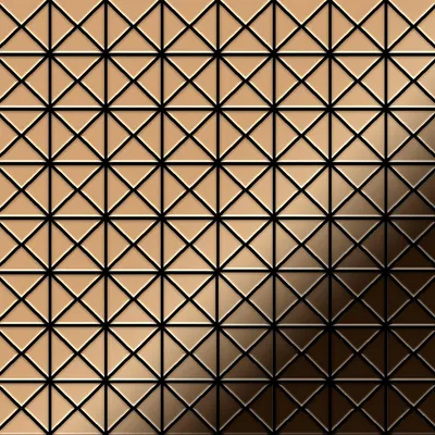 Imagen del producto de Azulejo mosaico de metal Titanio Amber espejo cobre 1,6mm Deco-Ti-AM