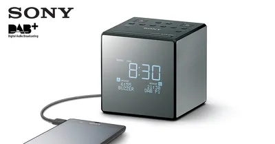 Produktbild von Sony XDRC1DBP, Digitaler Wecker, Schwarz, Silber, DAB, DAB+, FM, 87,5 - 108 MHz, Digital, LCD